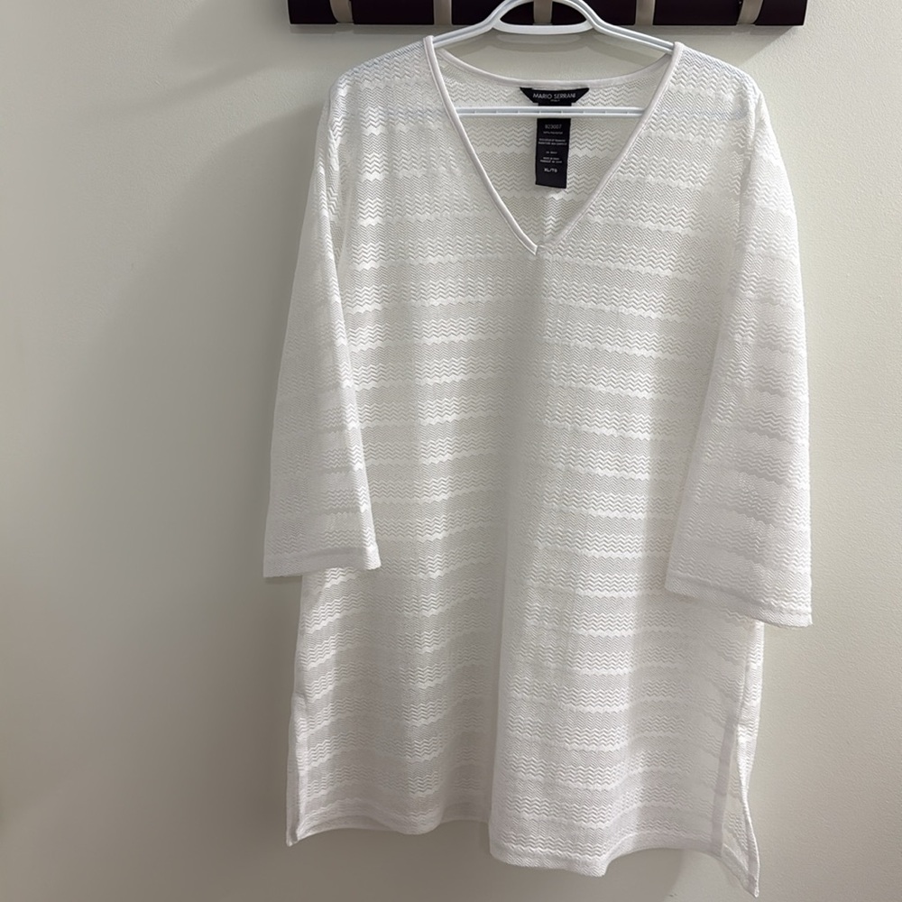 Mario Serrani Italy White Lace Beach Cover Up Size XL